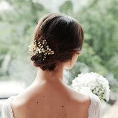 Golden Flower Wedding Hair Comb Bridal Hair Piece