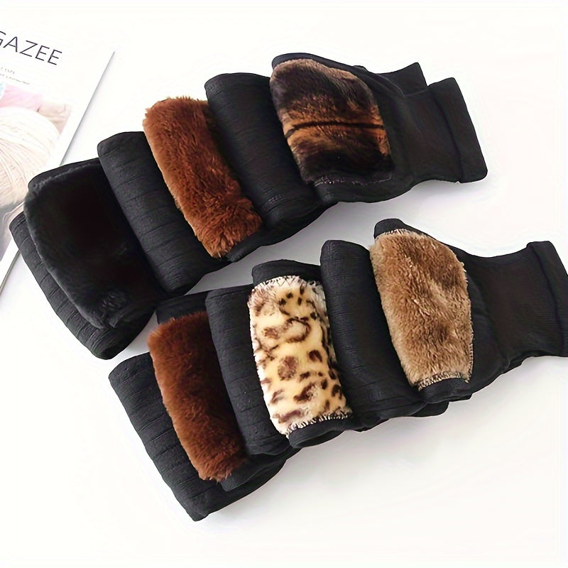 1 Pair Cashmere Knee Pads Elastic Warm Knee Pad For Cold Weather