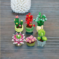 Succlent Preserved Flower Potted Building Block Toy Decoration
