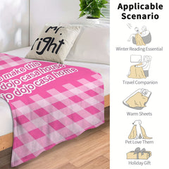 Plaid English Letter Blanket Lightweight Warm Flannel Blanket