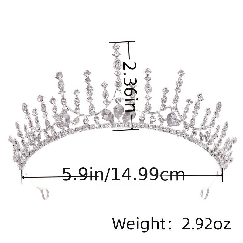 Vintage Silver Crown Bridal Headpiece Crystal Wedding Crown
