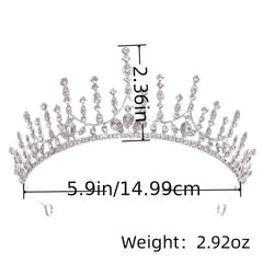 Vintage Silver Crown Bridal Headpiece Crystal Wedding Crown