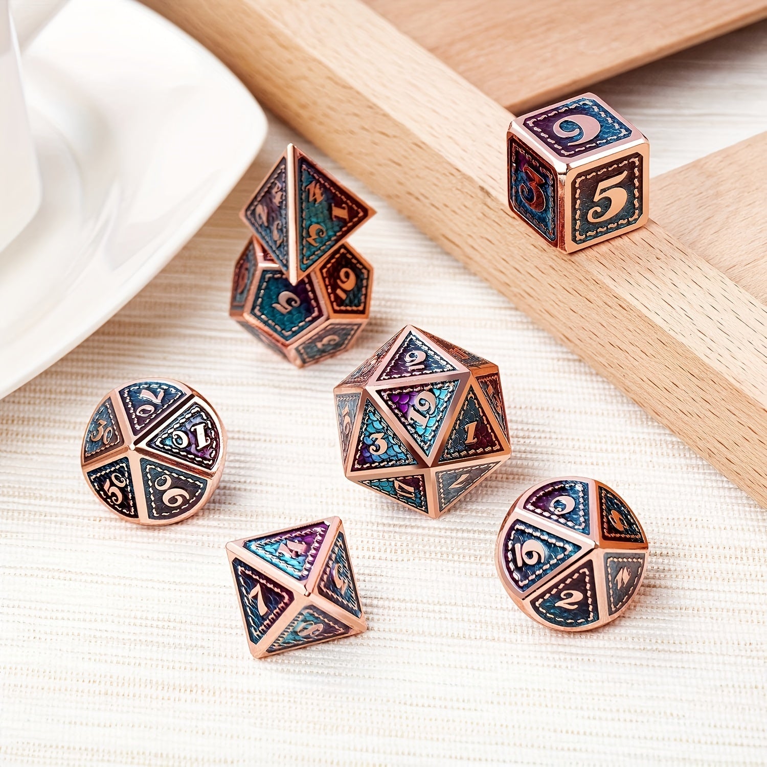7pcs Metal Dice Set for Board Games & Collectors - Perfect Gift for Holidays