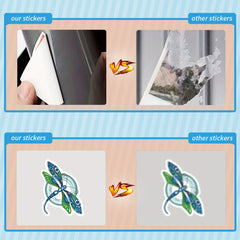63pcs Dragonfly Stickers Water Bottle Waterproof Insect Decals Car Laptop