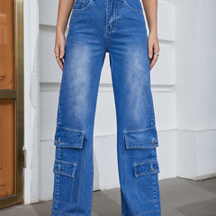 High Waist Wide Leg Jeans Casual Denim Pants