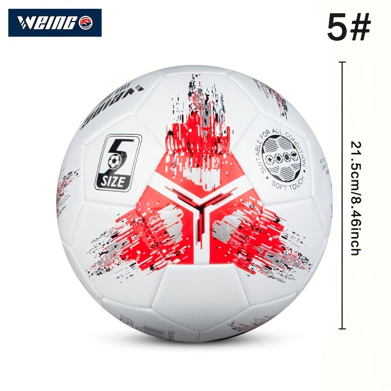 1pc 5 Football PU Leather Rubber Soccer Ball Wear resistant And Explosion proof