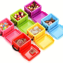 Set of 6 Mini Plastic Lock Boxes for Small Accessories