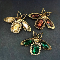 Crystal Insect Needle Retro Brooch - Bee Design