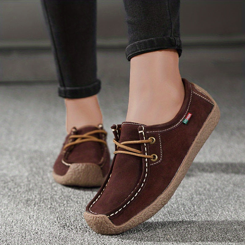 Women's Comfy Slip On Suede Loafers Non Slip Flats