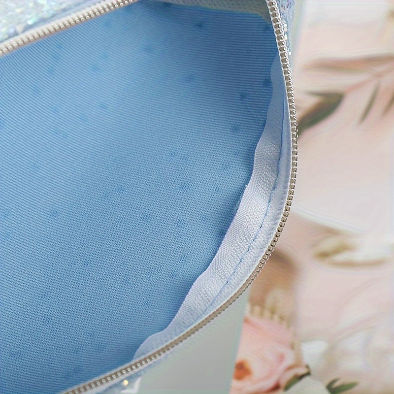Sparkling Pencil Case Storage Bag Minimalist Cylinder Design