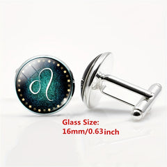 Men's Constellations Gemstone Glass Cufflinks