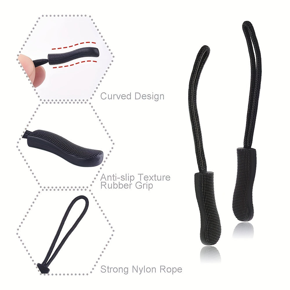 15pcs Zipper Pulls for Backpacks Jackets Lug