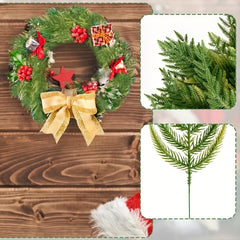 20pcs Realistic Christmas Pine Needle Branches for DIY Wreaths and Home Decor