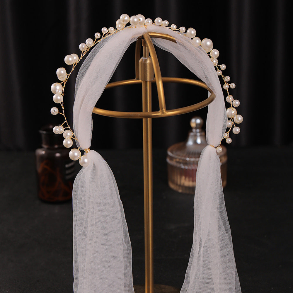 Bridal Headpiece Faux Pearl Soft Chain Hairband Hair Accessories Wedding