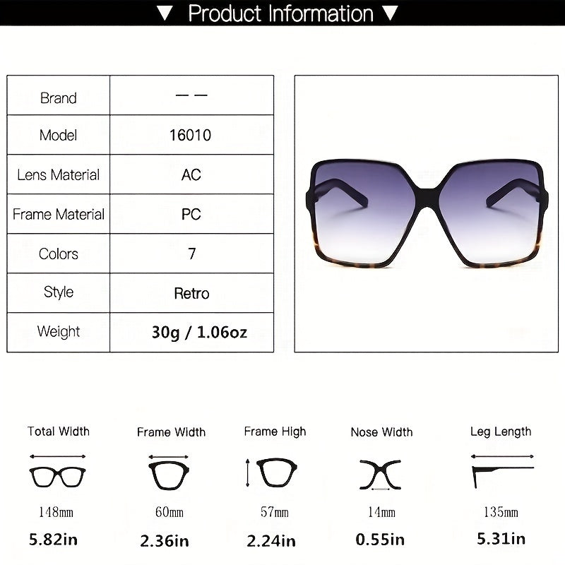 Retro Rectangular Sunglasses For Men And Women