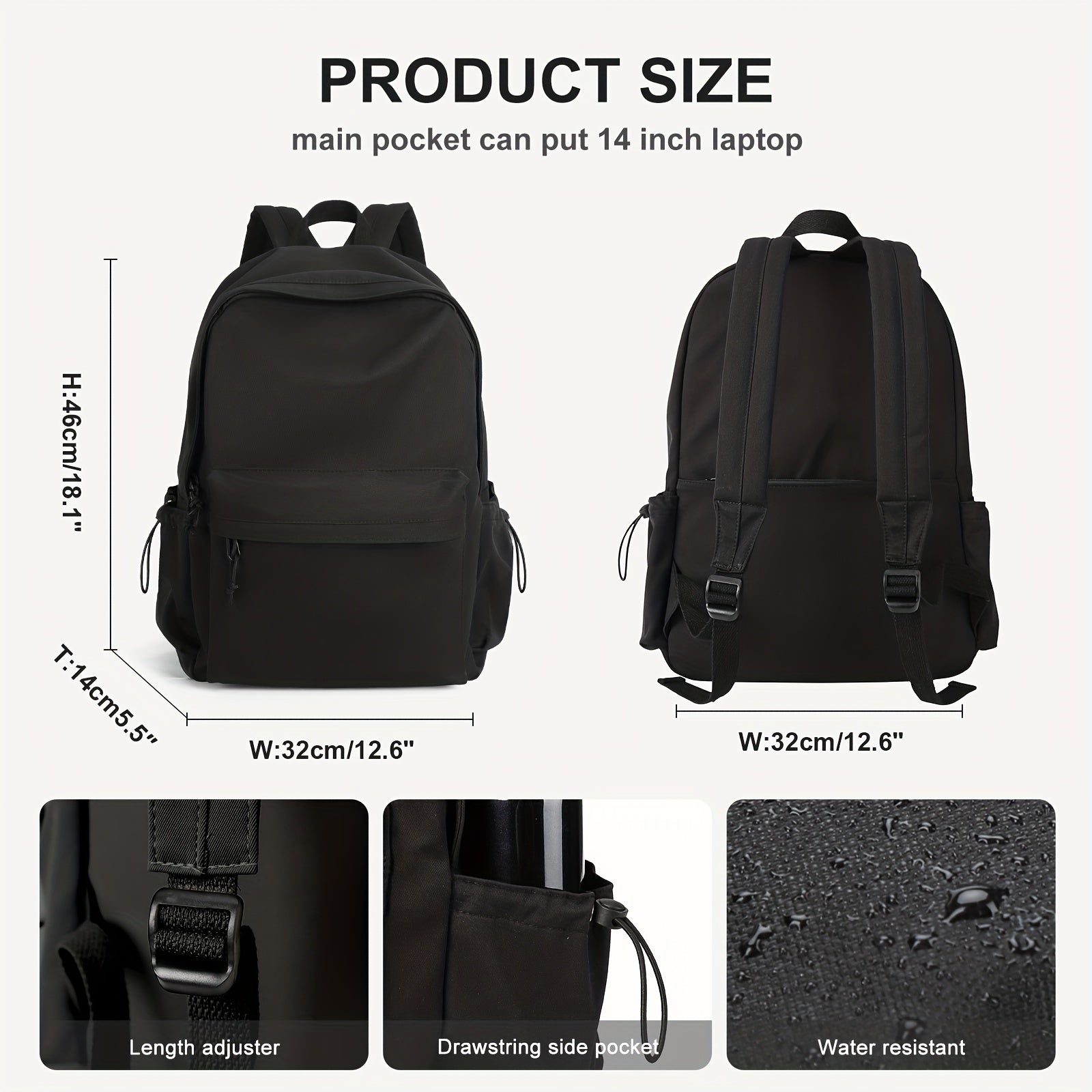 Large Capacity Backpack For Women Unprinted Series Ins Style