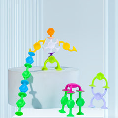 27pcs Kids' Silicone Suction Cup Toy Set Vibrant Soft Building Blocks