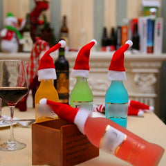 Mini Christmas Hat Wine Bottle Cover Hat Brushed Cloth