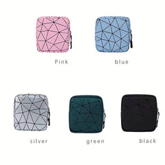 Geometric Pattern Menstrual Cup Pouch Waterproof Storage Bag Teen Women Multi