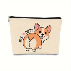 Dog Pattern Makeup Bag For Dog Lover Women's Makeup Bag For Travel