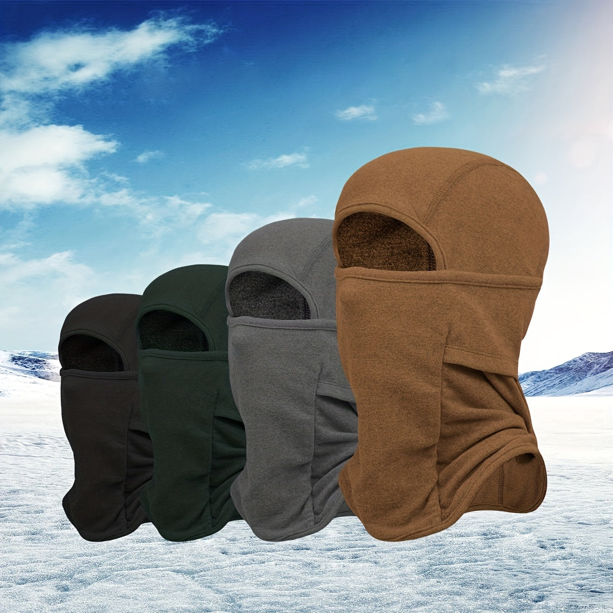 Winter Warm Balaclava Face Cover Neck Scarf Windproof Thickened Fleece Hood