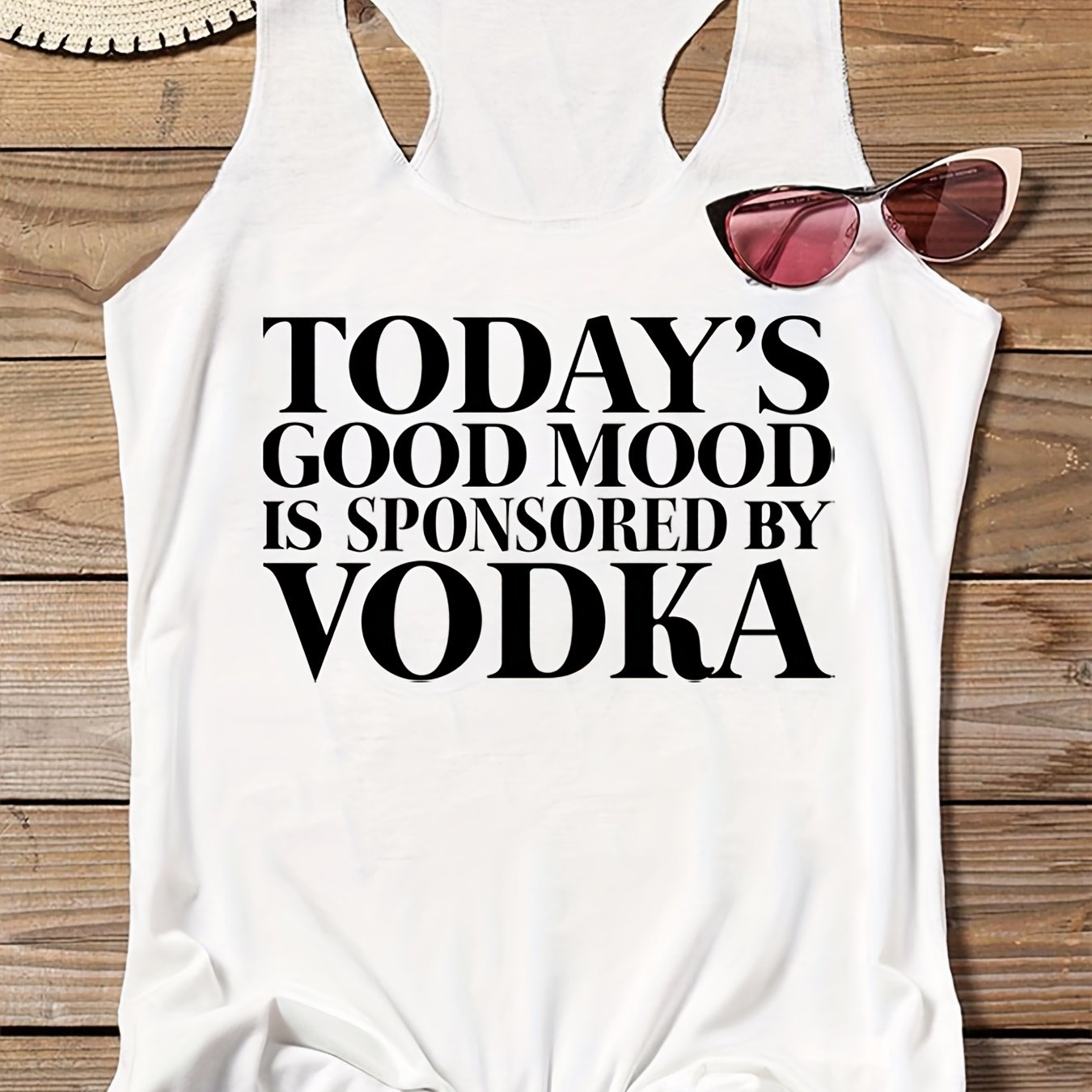 Letter Print Sleeveless Tank Top Racer Back Stretchy Summer Sports Top
