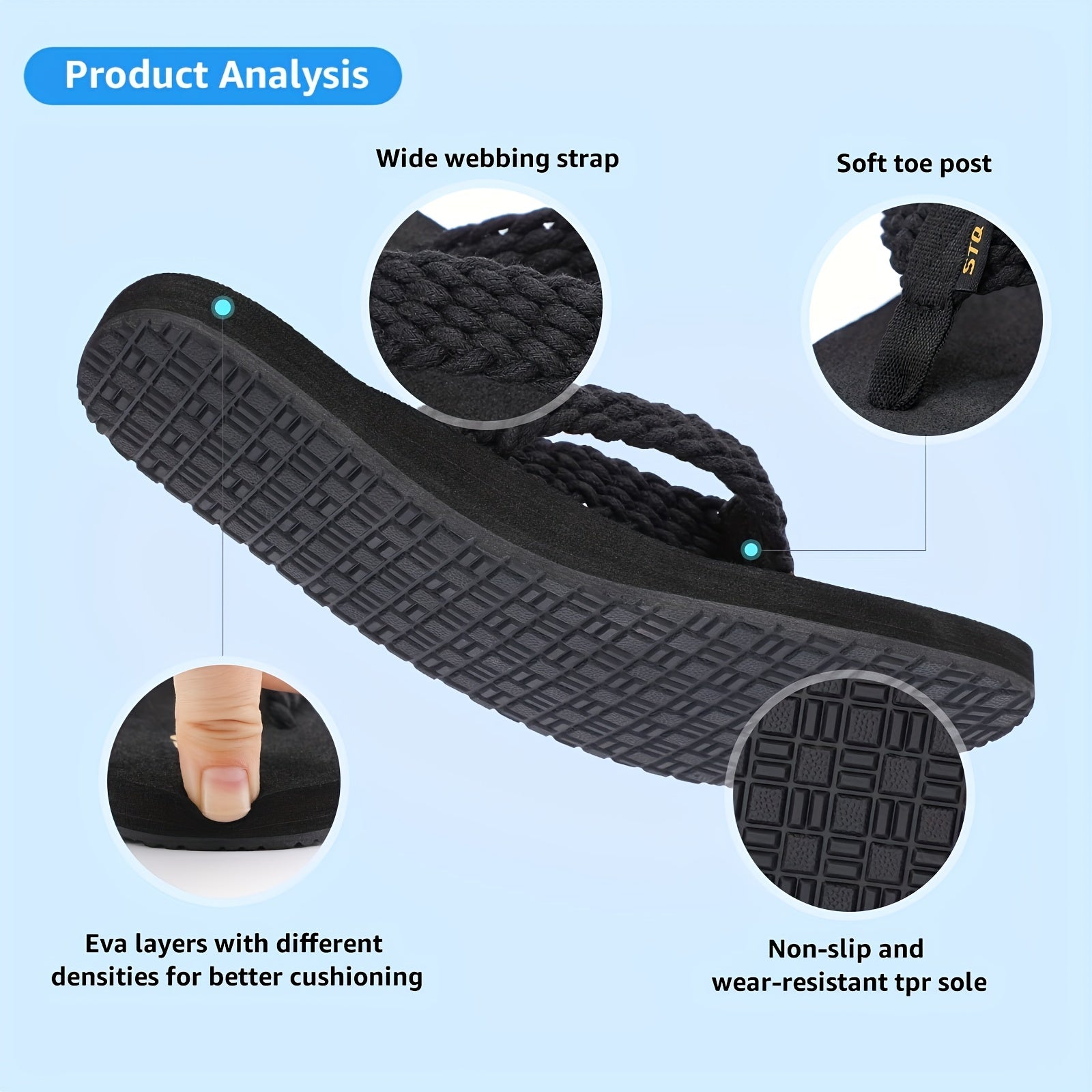 STQ Women's Quick Drying Flip flops With Yoga Mat And Arch Support