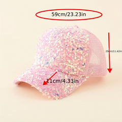 Sequin Y2K Trucker Hat Hip Hop Baseball Cap Adjustable Sunscreen Golf Dad Hats