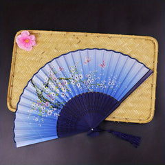 Chinese Style Dance Fan Flower Pattern Folding Fan Portable Floral Fan