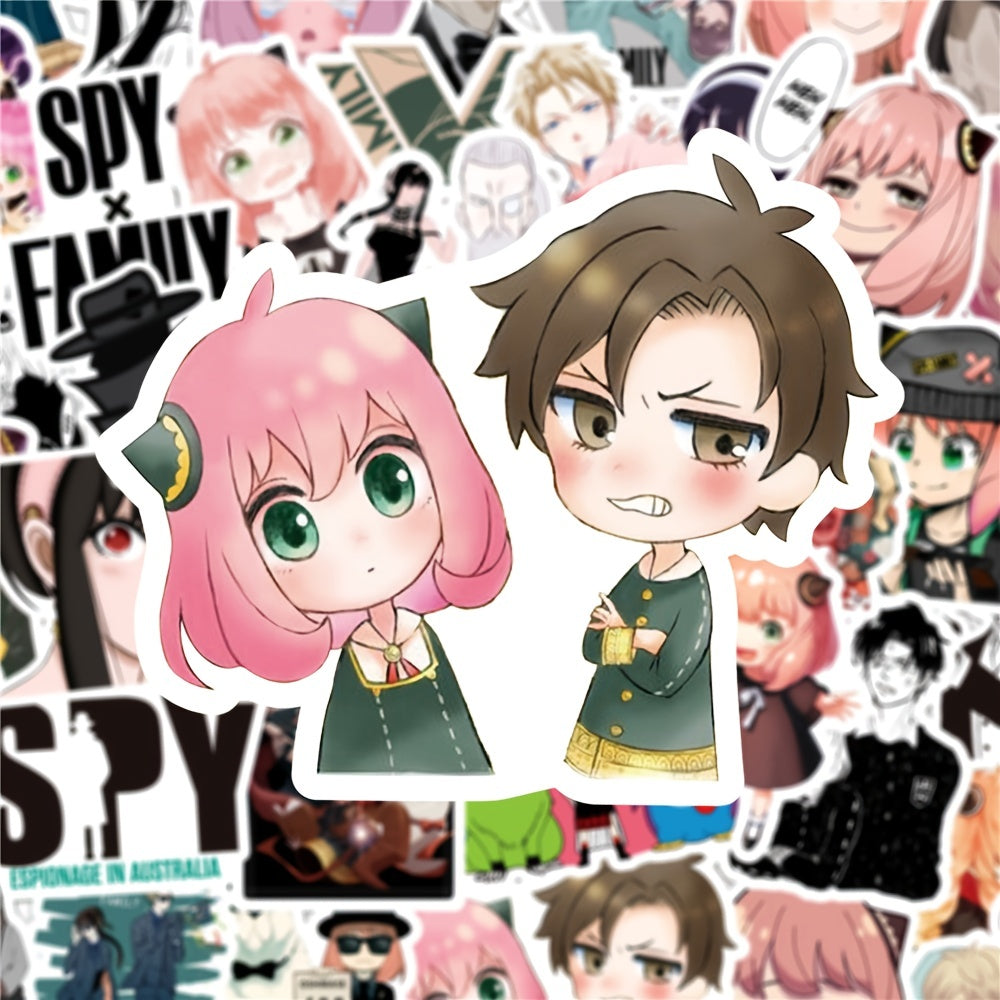 50Pcs Spy Doodle Waterproof Stickers for Laptop Phone Luggage Water Bottle Car