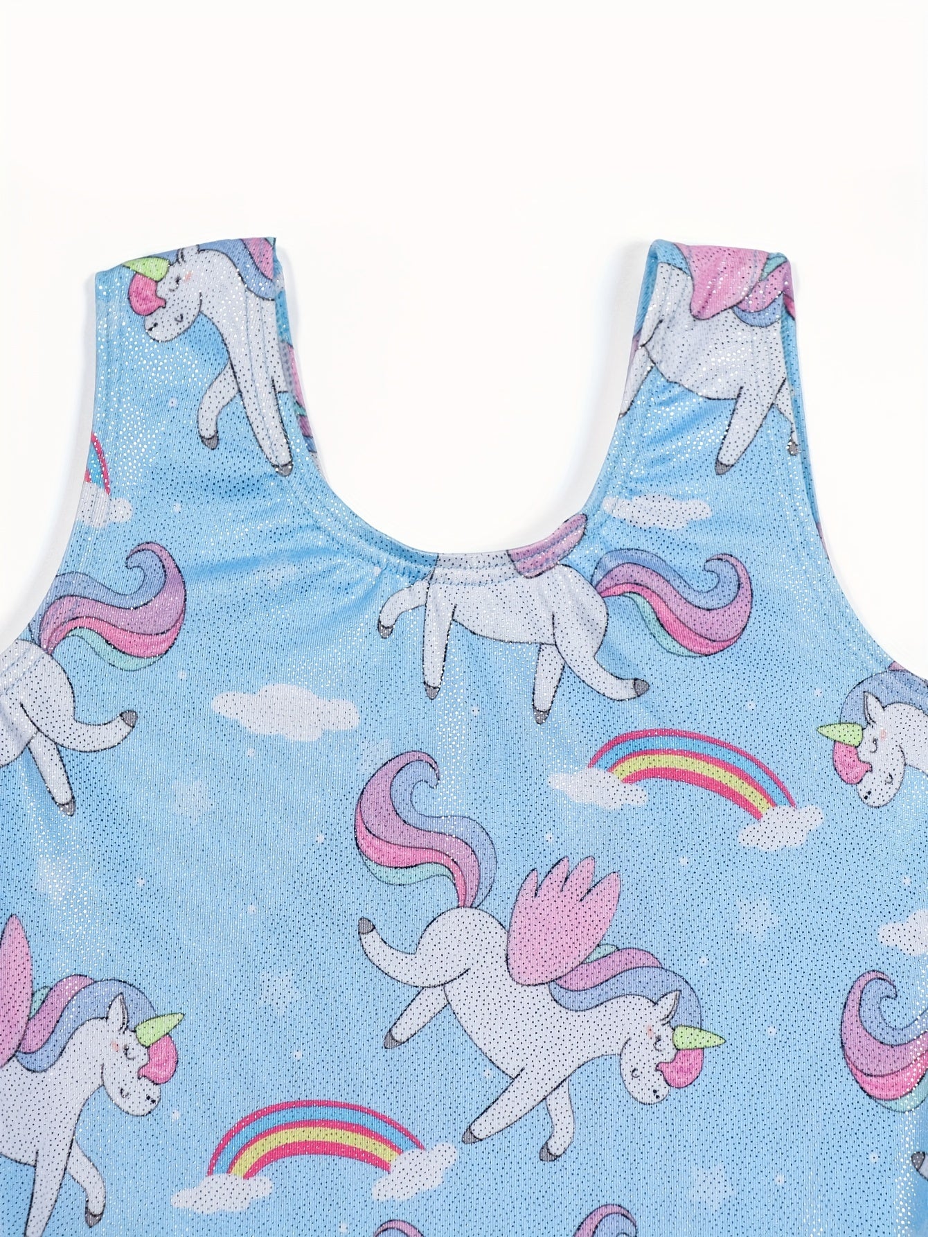 Girls Unicorn & Rainbow Gymnastics Jumpsuit Dance Suit