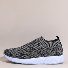 Women's Mesh Breathable Walking Shoes Lightweight Slip On Flying Woven Shoes