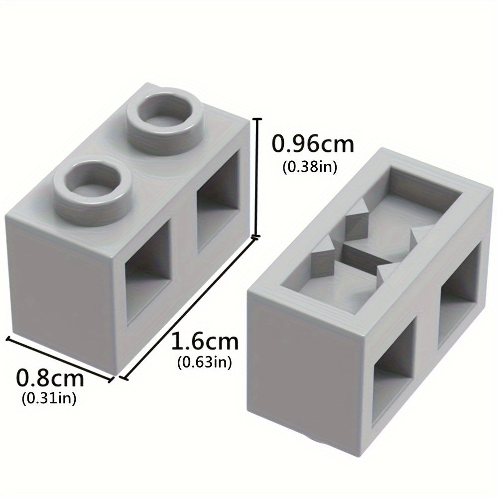 12pcs Building Blocks Set 1x2 High Wall Bricks with Dual Studs