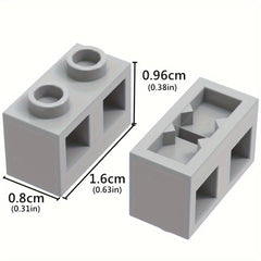 12pcs Building Blocks Set 1x2 High Wall Bricks with Dual Studs