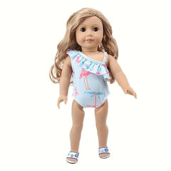 Flamingo Swimsuit for 18" Youngsters Dolls Bikini Outfit Multiple Colors