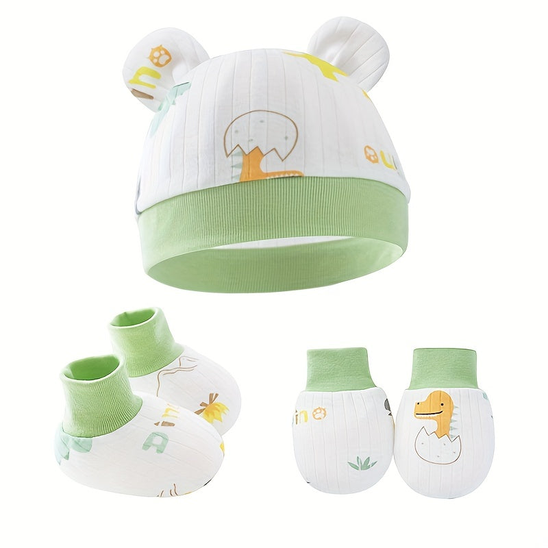 Cute Cartoon Ears Hat Mittens & Socks Set for Baby