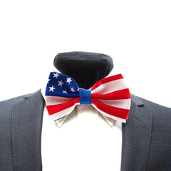 Flag Bow Tie Adjustable Pre Tied Neckwear Patriotic Bowties For Men