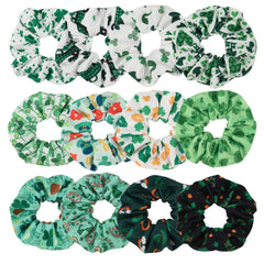 St. Patrick's Shamrock Hair Scrunchies Set