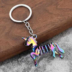Halloween Colorful Skull Dinosaur Keychain Key Pendant Small Gift