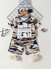 Boys Camo Print T-shirt & Shorts Set