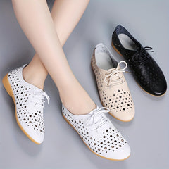 Women's Lace Up Outdoor Loafers Hollow Out Casual Shoes