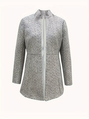 Chevron Print Open Front Slim Fit Blazer