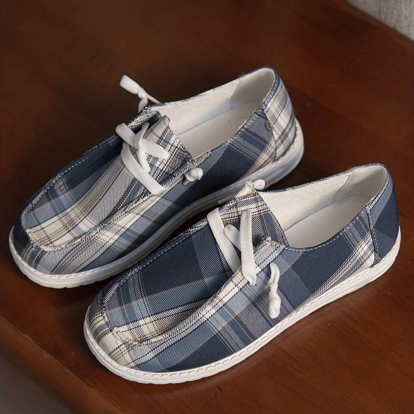 Women's Dark Pattern Canvas Casual Lace Up Sneakers Lightweight Low Top Shoes