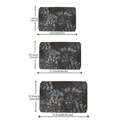 Waterproof Non Slip Kitchen Rug Floral Set
