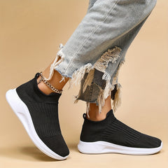Women's Breathable Knit Sneakers Lightweight Slip On Shoes
