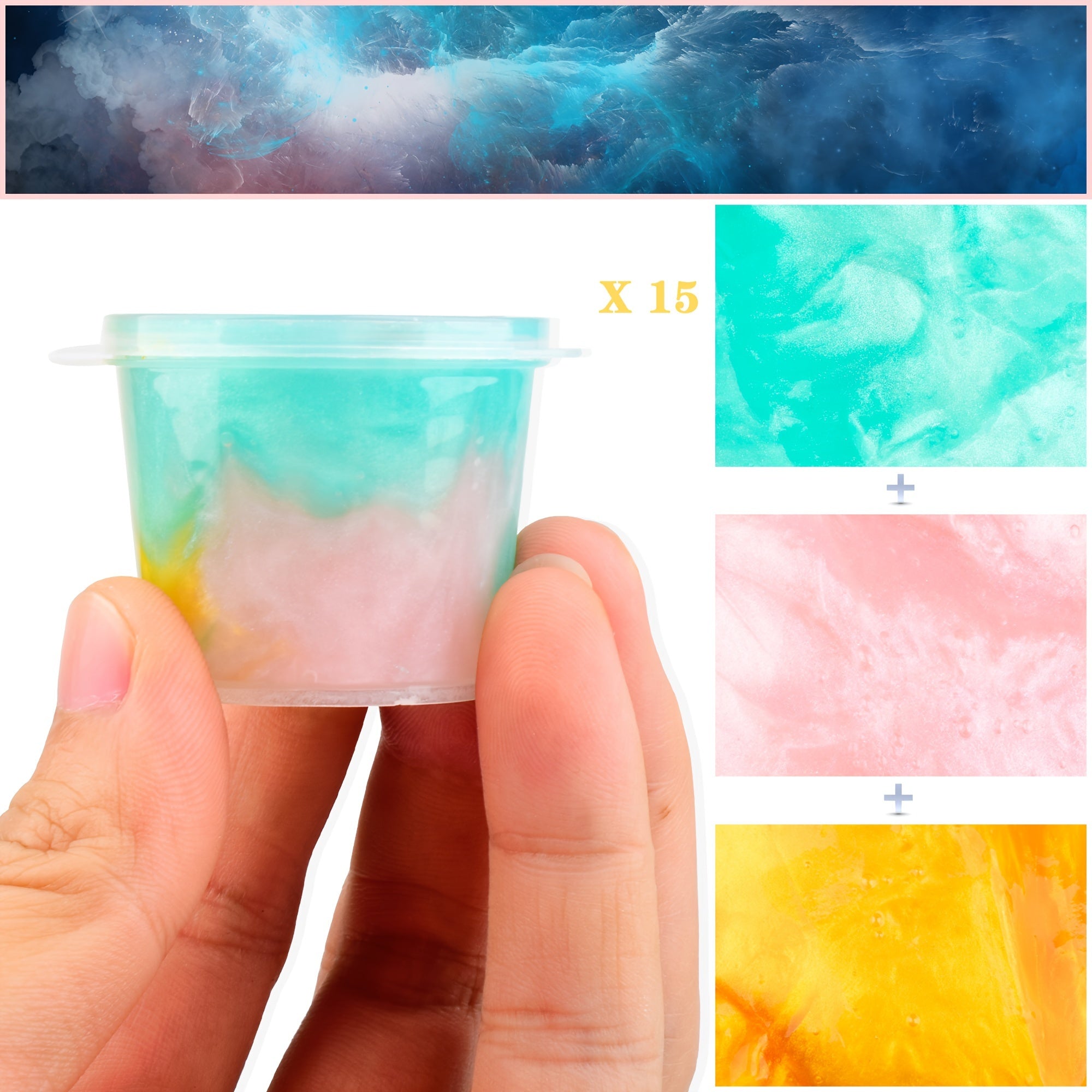Tricolor Galaxy Slime Pack Non Sticky Putty Toy Slime For Boys Girls
