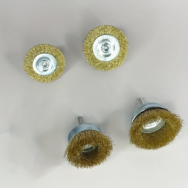 4pcs Brass Wire Brush Multifunctional Scaling Brush Hand Tools