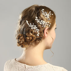Crystal Faux Pearl Wedding Hair Comb Bride Hairpin Accessories
