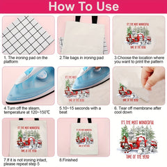 Christmas Car Snowman Tree Iron On Decal Patches Heat Transfer Stickers