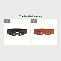 Crocodile Print Double Needle Buckle Elastic Belt Lanyard
